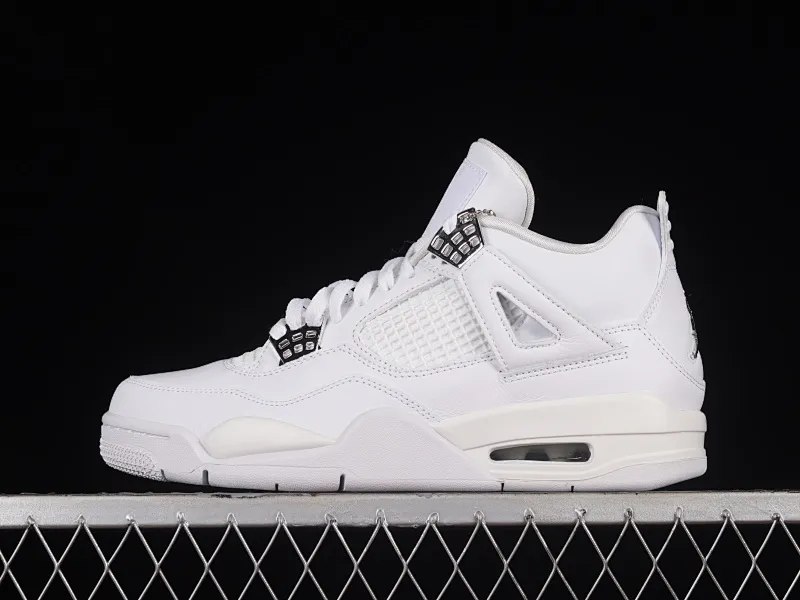 All Categories Air Jordan Jordan Series Basketball Shoes Air Jordan 4 Pure Original Version Air Jordan 4 Retro "PureMoney" AJ4 Joe 4 White Cat Full First Layer Authentic Standard 308497-100